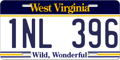 WV license plate 1NL396
