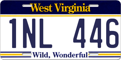 WV license plate 1NL446