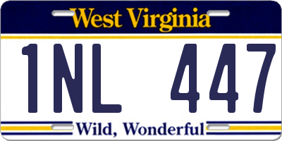 WV license plate 1NL447