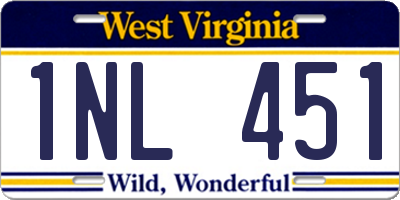 WV license plate 1NL451