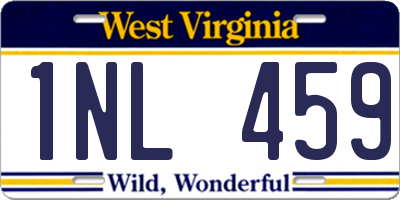 WV license plate 1NL459