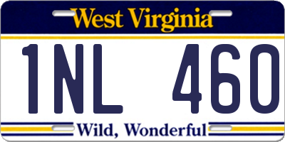 WV license plate 1NL460
