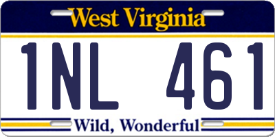 WV license plate 1NL461