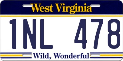 WV license plate 1NL478