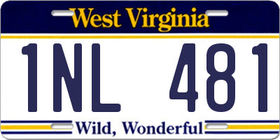 WV license plate 1NL481