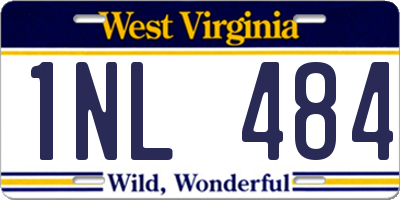 WV license plate 1NL484