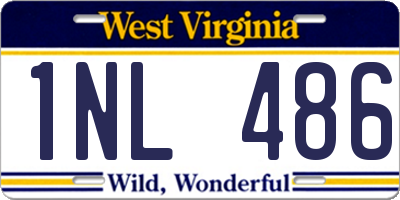 WV license plate 1NL486