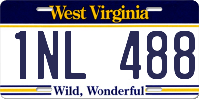 WV license plate 1NL488