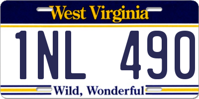 WV license plate 1NL490