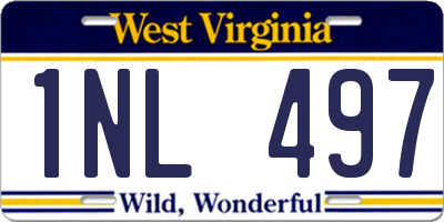 WV license plate 1NL497