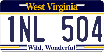WV license plate 1NL504