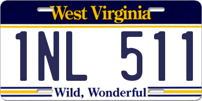 WV license plate 1NL511