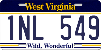 WV license plate 1NL549
