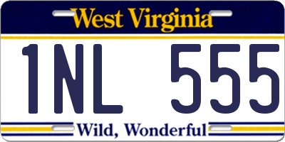 WV license plate 1NL555