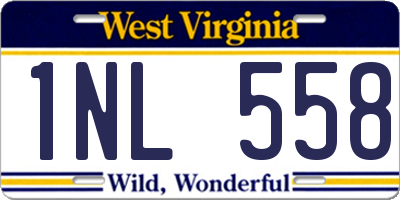 WV license plate 1NL558