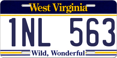 WV license plate 1NL563