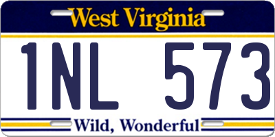 WV license plate 1NL573
