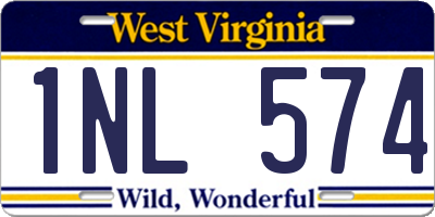 WV license plate 1NL574