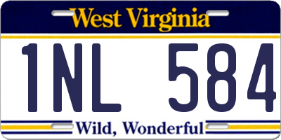 WV license plate 1NL584