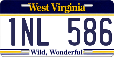 WV license plate 1NL586