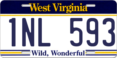 WV license plate 1NL593