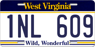 WV license plate 1NL609