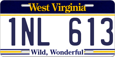 WV license plate 1NL613
