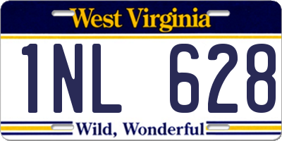 WV license plate 1NL628