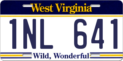 WV license plate 1NL641