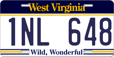 WV license plate 1NL648