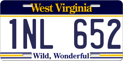 WV license plate 1NL652