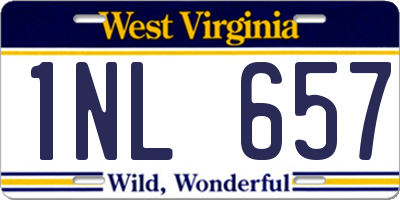 WV license plate 1NL657