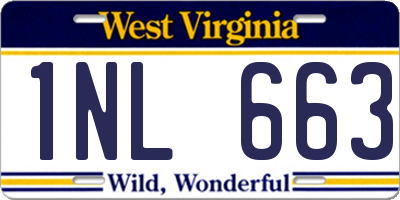 WV license plate 1NL663