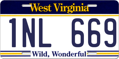 WV license plate 1NL669