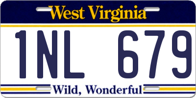 WV license plate 1NL679