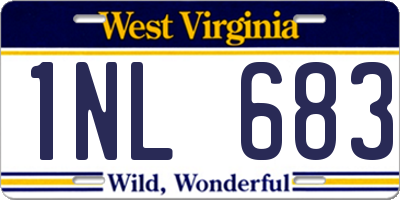 WV license plate 1NL683
