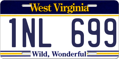 WV license plate 1NL699
