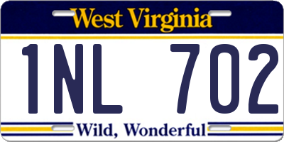 WV license plate 1NL702
