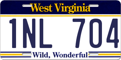 WV license plate 1NL704