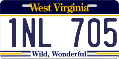 WV license plate 1NL705