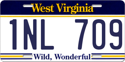 WV license plate 1NL709