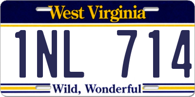 WV license plate 1NL714