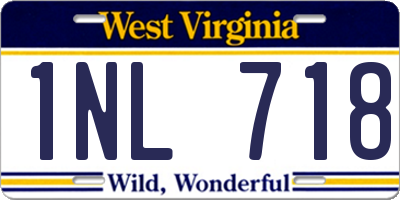 WV license plate 1NL718