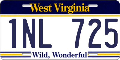 WV license plate 1NL725