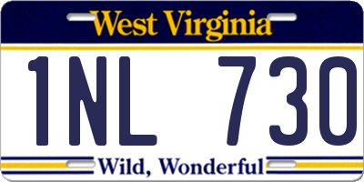 WV license plate 1NL730