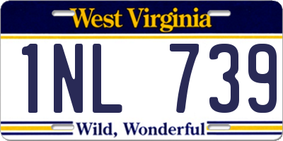 WV license plate 1NL739