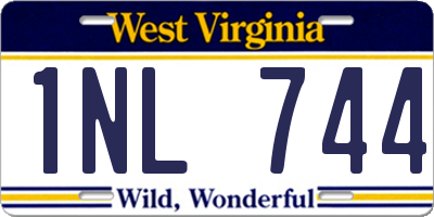 WV license plate 1NL744