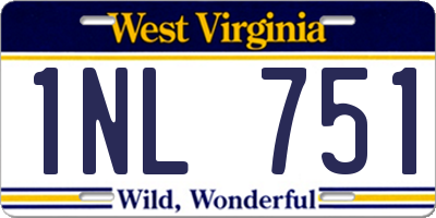 WV license plate 1NL751