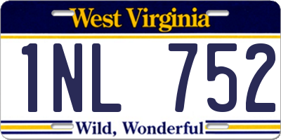 WV license plate 1NL752