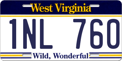 WV license plate 1NL760